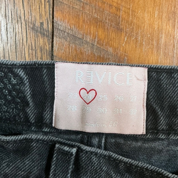 Revice Denim Black High Rise Straight Leg Jeans Size 24 Made in USA - Picture 8 of 10